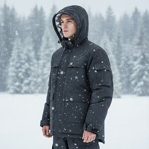 Super Triple Goose Black Winter Jacket Ski Snowboard Parka Canadian Men's Medium